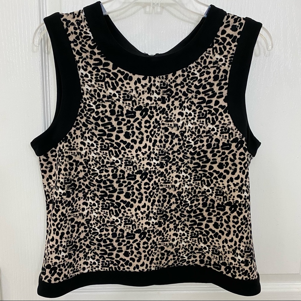 Vince Camuto Sleeveless Leopard Print Top Sz M